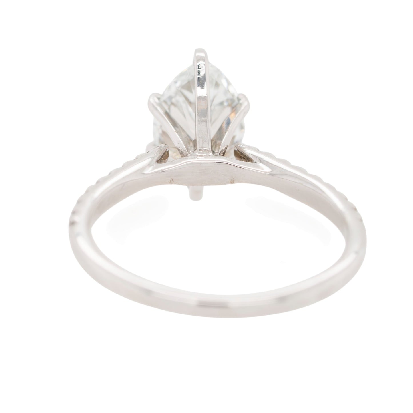 14k White Gold GIA Certified Marquise-Cut Diamond Engagement Ring