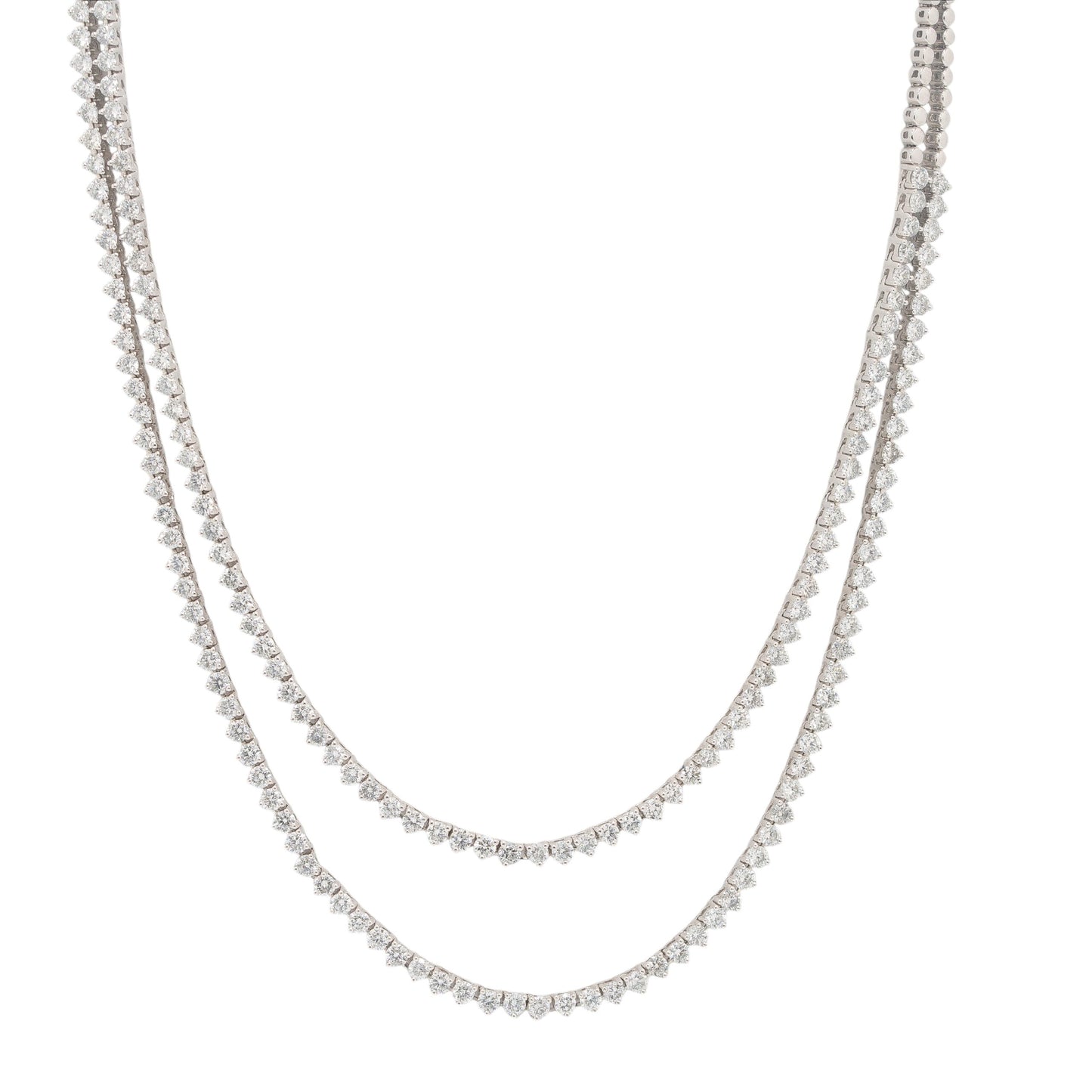 14k White Gold 11.75ctw Two-Part Round Brilliant Diamond Necklace