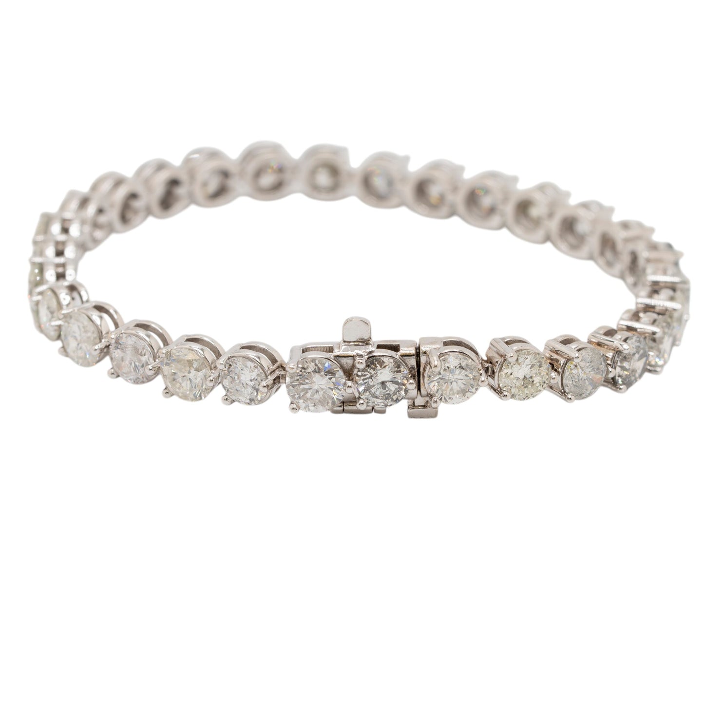 14k White Gold GIA Certified Diamond Tennis Bracelet