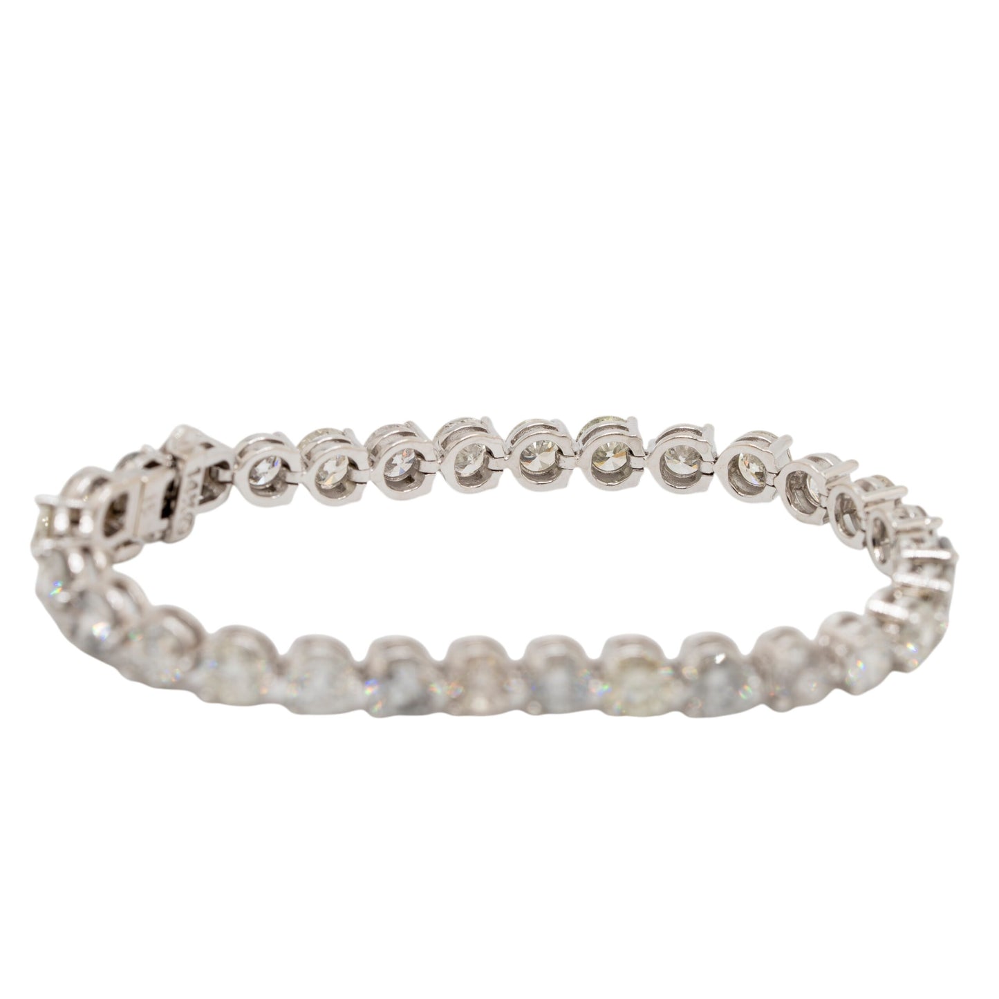 14k White Gold GIA Certified Diamond Tennis Bracelet