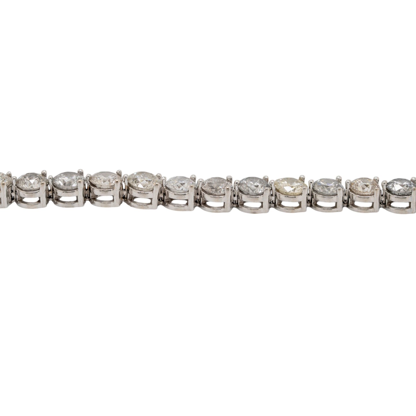 14k White Gold GIA Certified Diamond Tennis Bracelet