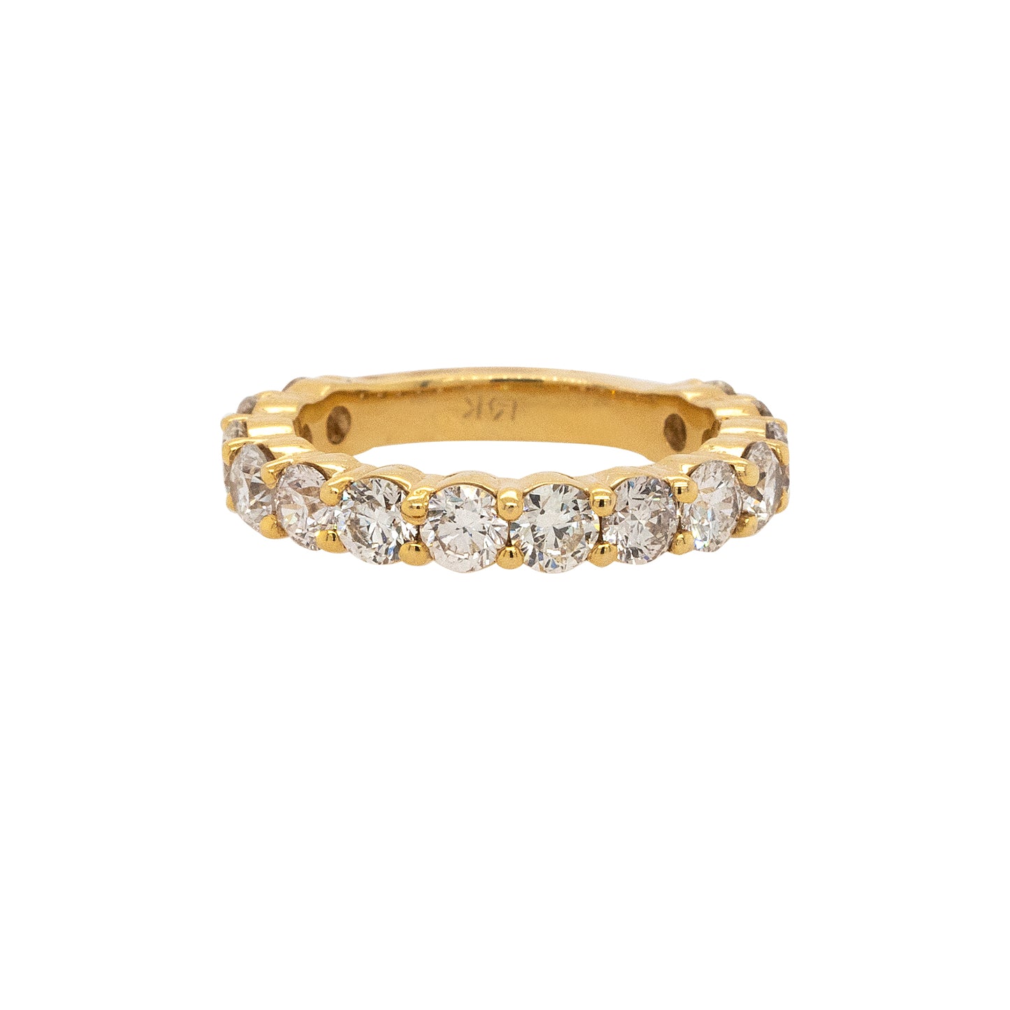 14k Yellow Gold 2.61ctw Natural Round Diamond Halfway Ring