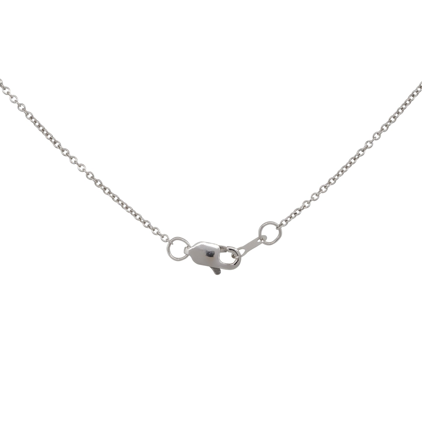 14k White Gold 1ctw Round Cut Pave Diamond Pendant Necklace