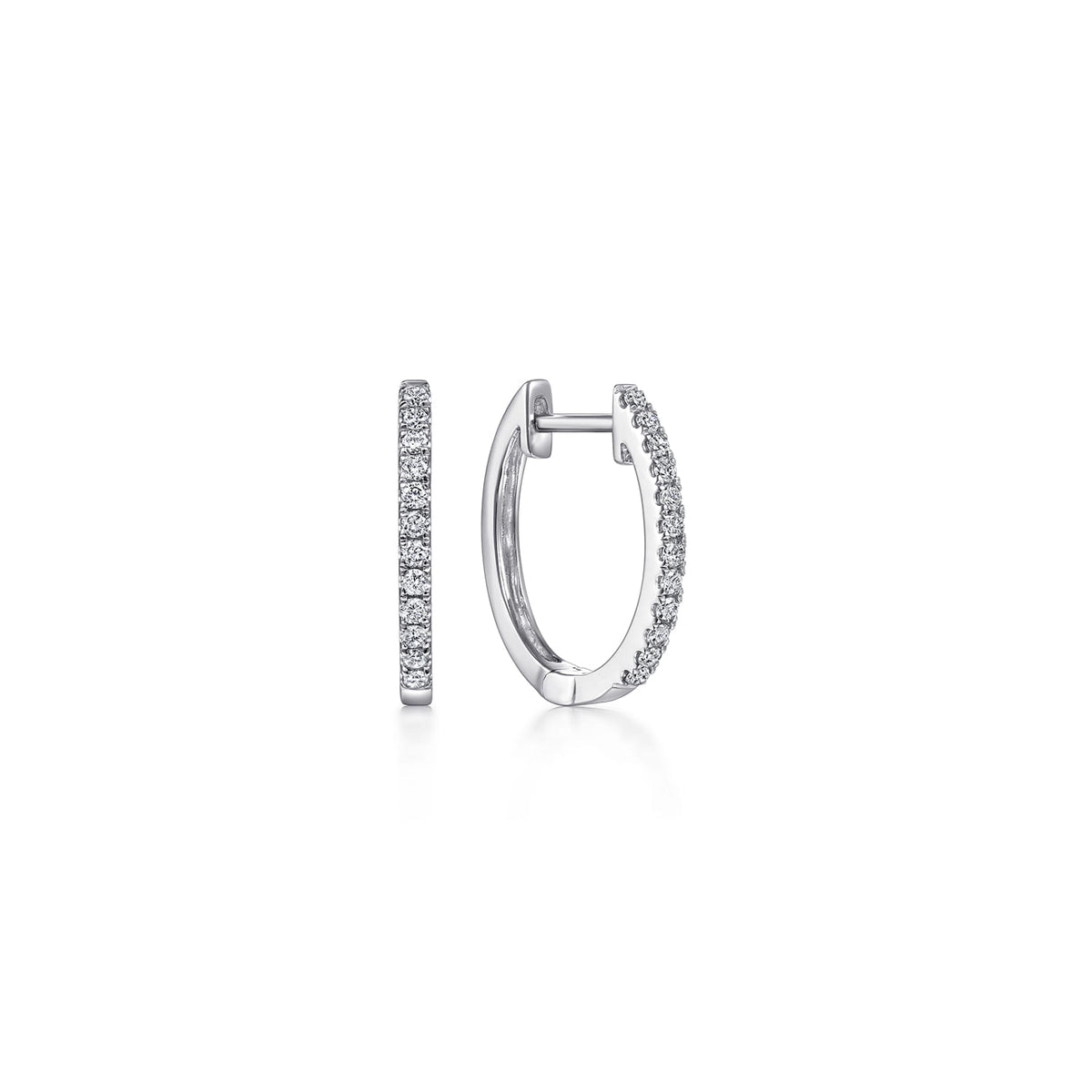 14K White Gold Diamond Huggie Earrings, 15mm — Gabriel & Co. EG11122W45JJ