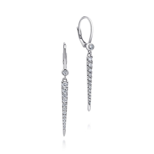 14K White Gold Diamond Spike Drop Earrings — Gabriel & Co. EG12457W45JJ