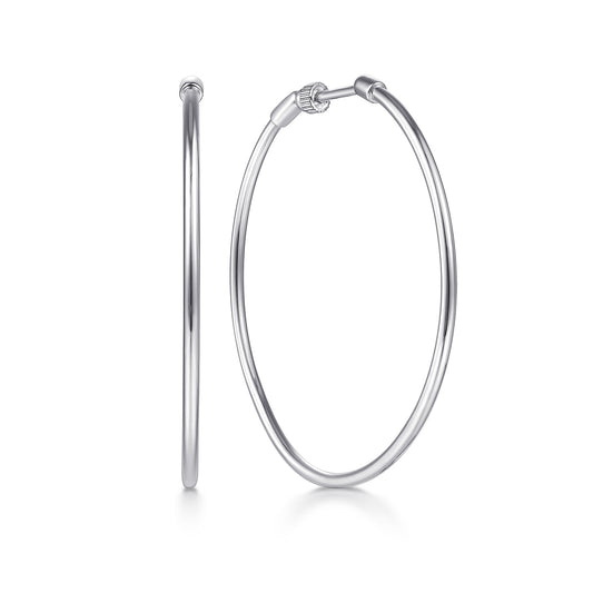 14K White Gold 40mm Round Classic Hoop Earrings — Gabriel & Co. EG13603W4JJJ