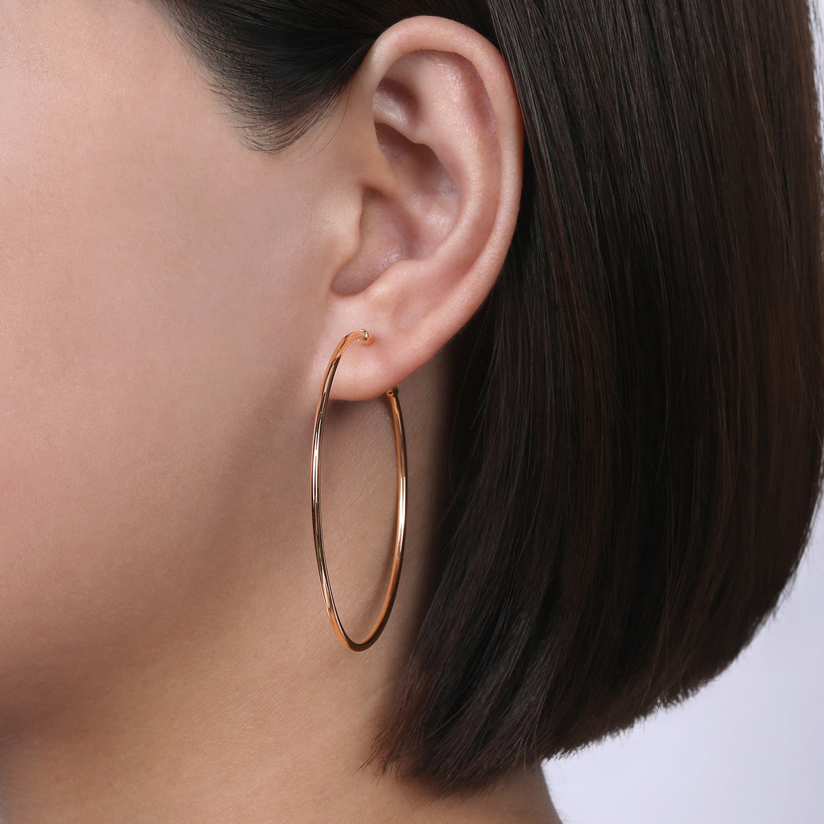 14K Rose Gold 50mm Round Classic Hoop Earrings — Gabriel & Co. EG13604K4JJJ