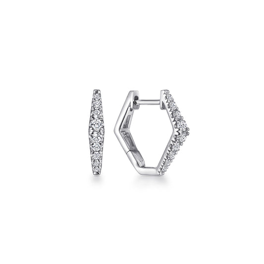 14K White Gold 15mm Diamond Huggies — Gabriel & Co. EG13658W45JJ