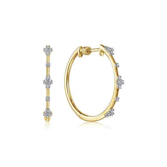 14K Yellow Gold Diamond Classic Hoop Earrings, 20mm — Gabriel & Co. EG13672Y45JJ