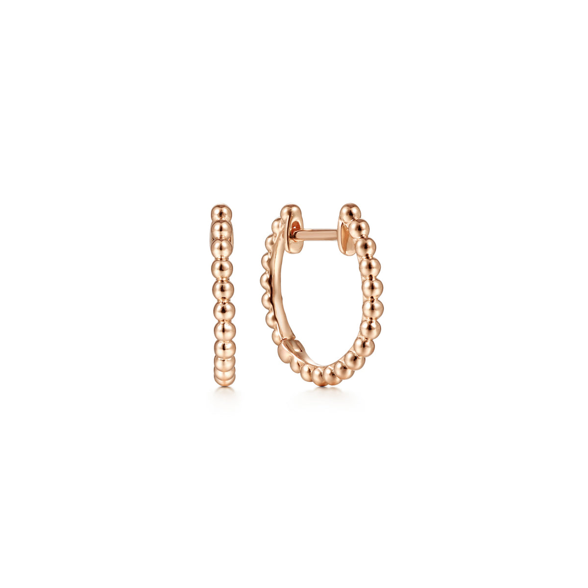 14K Pink Gold Bujukan Huggie Earrings — Gabriel & Co. EG14010K4JJJ
