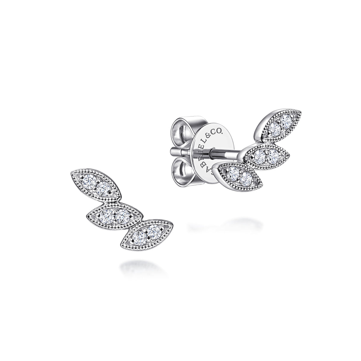 Stud Earrings Ear Climber 14K White Gold Diamond 0.09ct — Gabriel & Co. EG14095W45JJ