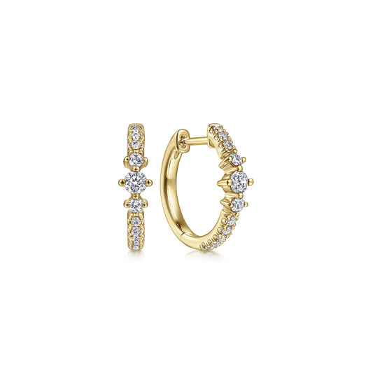14K Yellow Gold Diamond Huggie Earrings — Gabriel & Co. EG14522Y45JJ