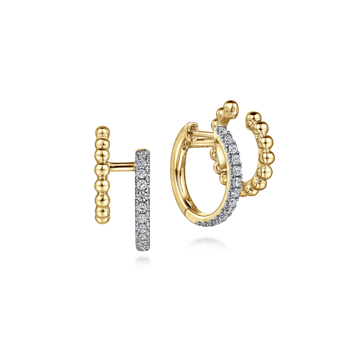Huggie Earrings Stuggies 14K Yellow Gold Diamond 0.35ct Bujukan — Gabriel & Co. EG14526Y45JJ