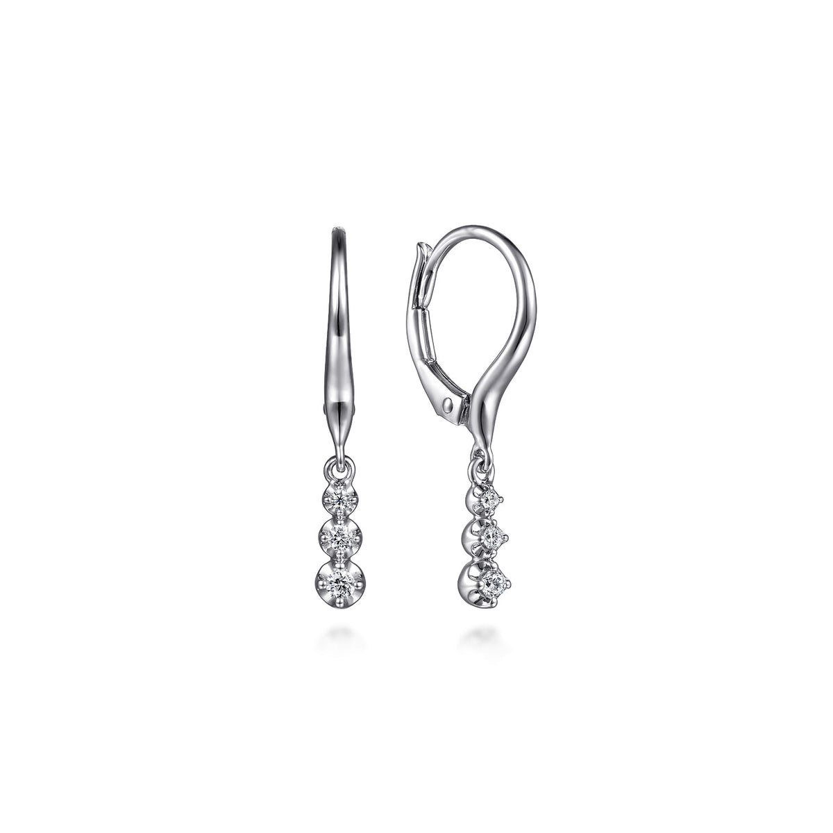 14K White Gold Diamond Drop Earrings — Gabriel & Co. EG14611W45JJ