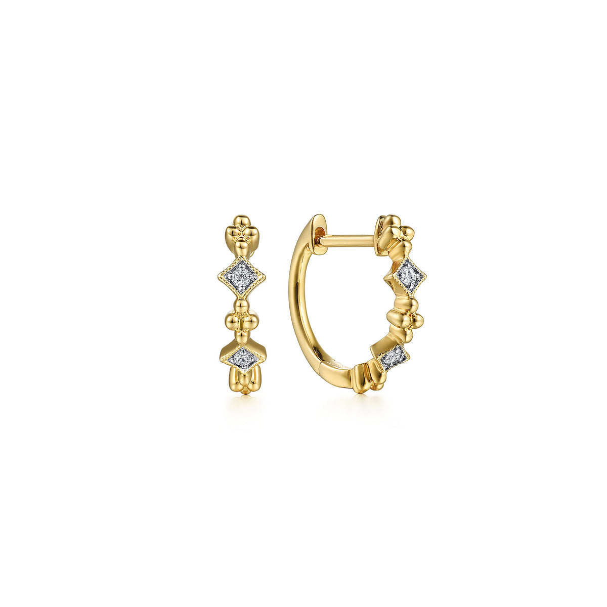 14K Yellow Gold Diamond Huggie Earrings, 0.04ct — Gabriel & Co. EG14613Y45JJ