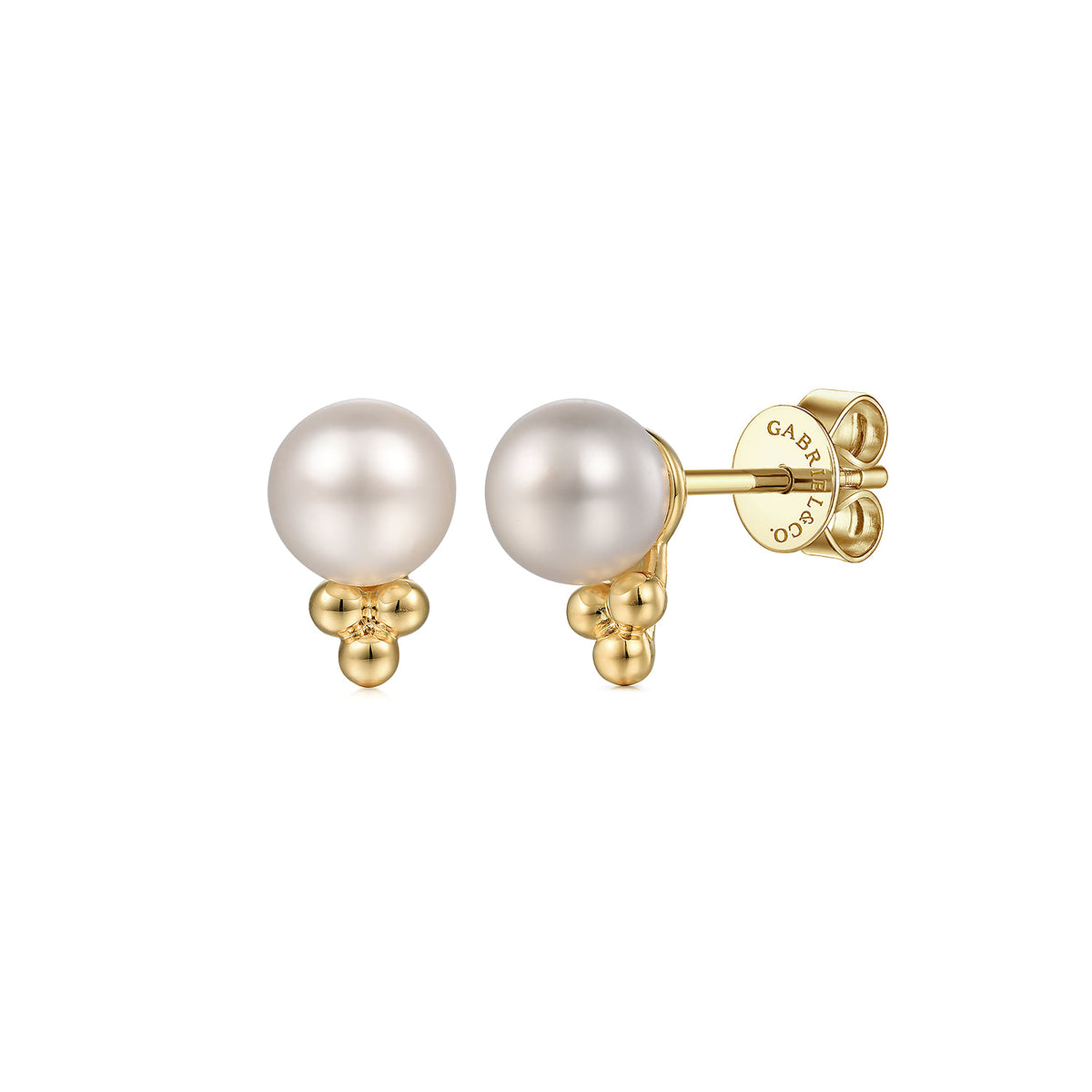 Stud Earrings 14K Yellow Gold Pearl Bujukan — Gabriel & Co. EG14616Y4JPL