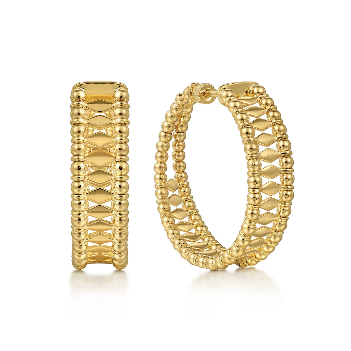 Classic Hoop Earrings 14K Yellow Gold 30mm Bujukan — Gabriel & Co. EG15057Y4JJJ