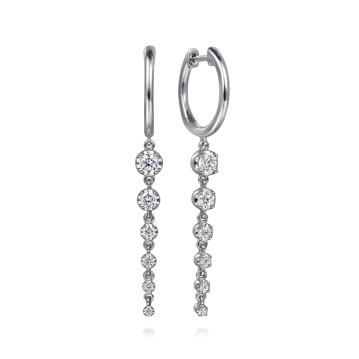 Drop Earrings Huggie 14K White Gold Diamond 0.75ct — Gabriel & Co. EG15066W45JJ