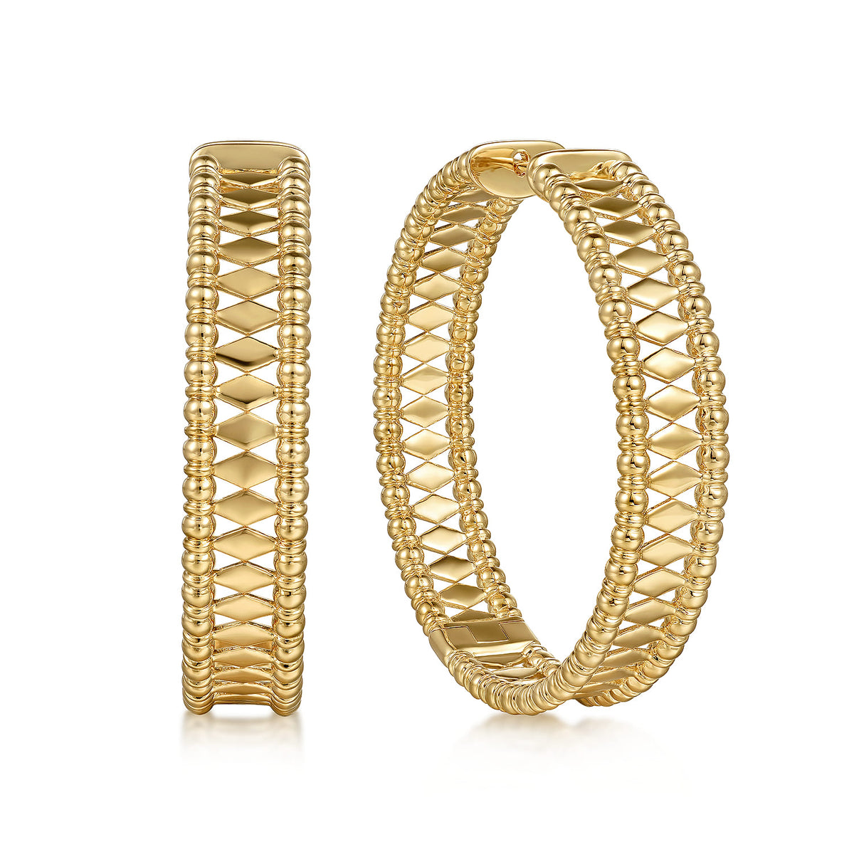 14K Yellow Gold Bujukan Classic Hoop Earrings in 40mm — Gabriel & Co. EG15133Y4JJJ