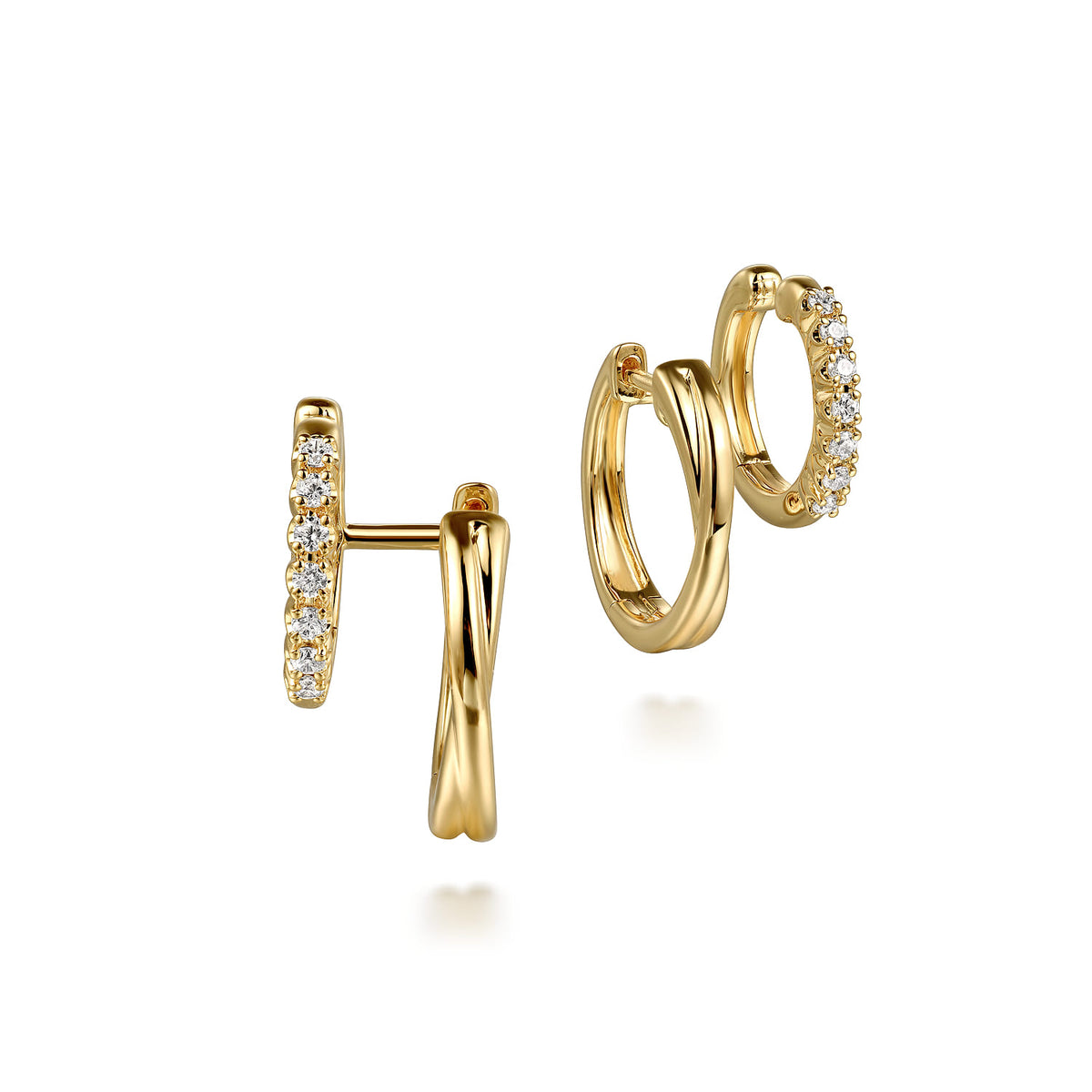14K Yellow Gold Diamond Stuggies Earrings — Gabriel & Co. EG15140Y45JJ
