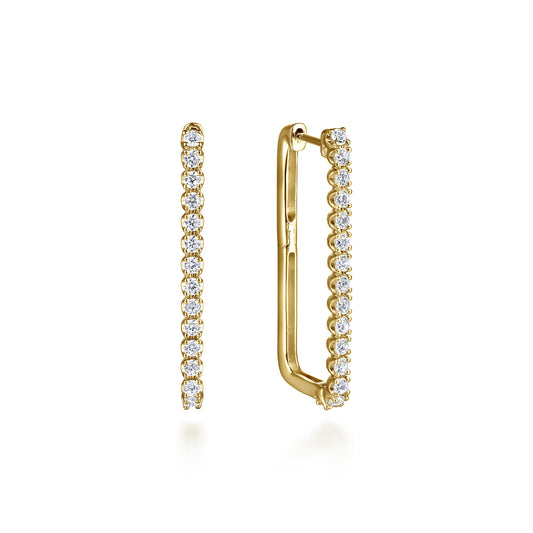 14K Yellow Gold Diamond Classic Paperclip Hoop Earrings — Gabriel & Co. EG15275Y45JJ