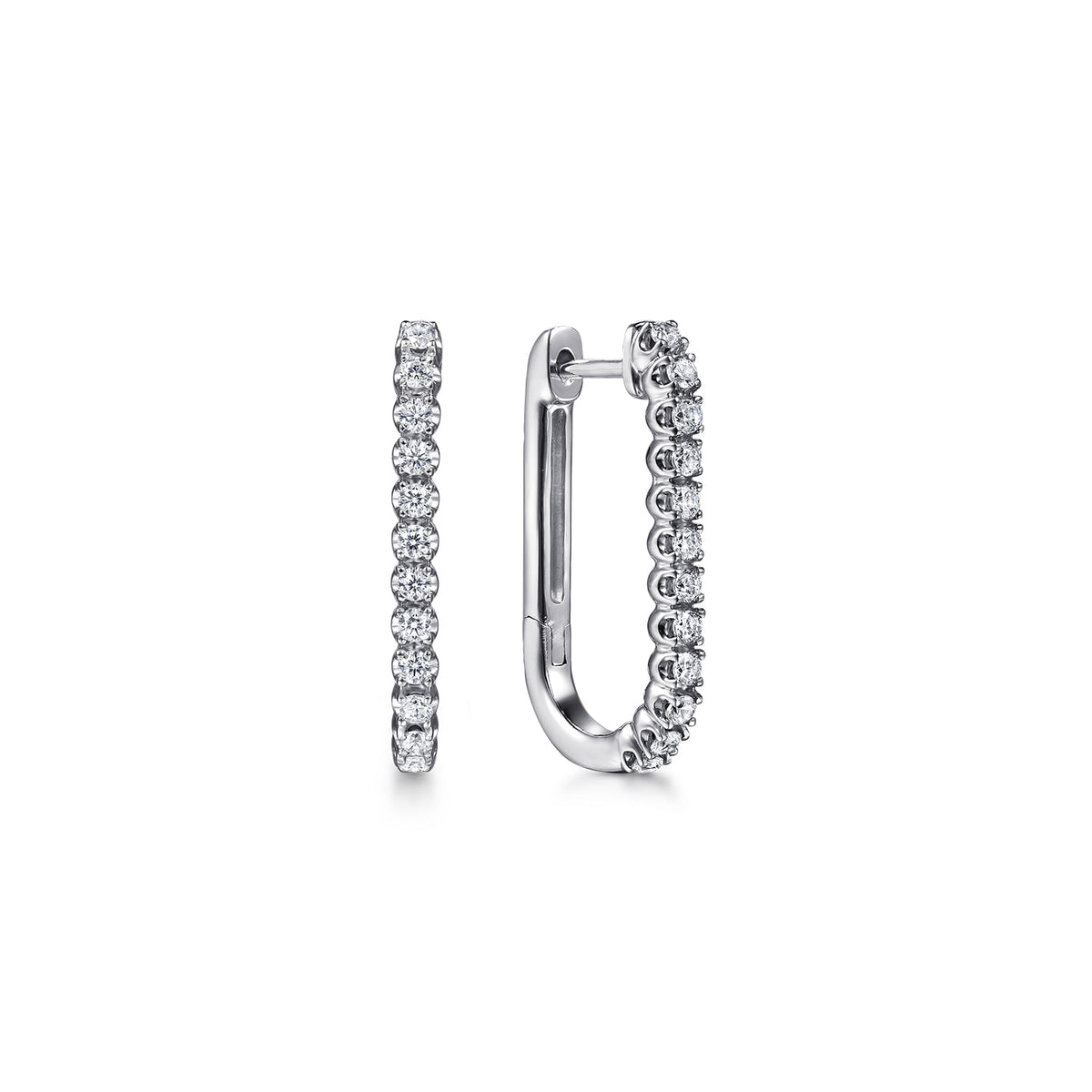 14K White Gold Diamond Classic Elongated Oval Hoop Earrings — Gabriel & Co. EG15556W45JJ