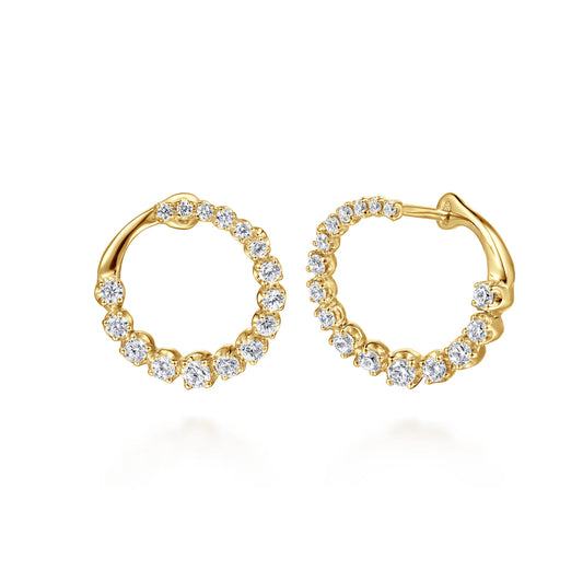 14K Yellow Gold Diamond Bypass Hoop Earrings — Gabriel & Co. EG15558Y45JJ