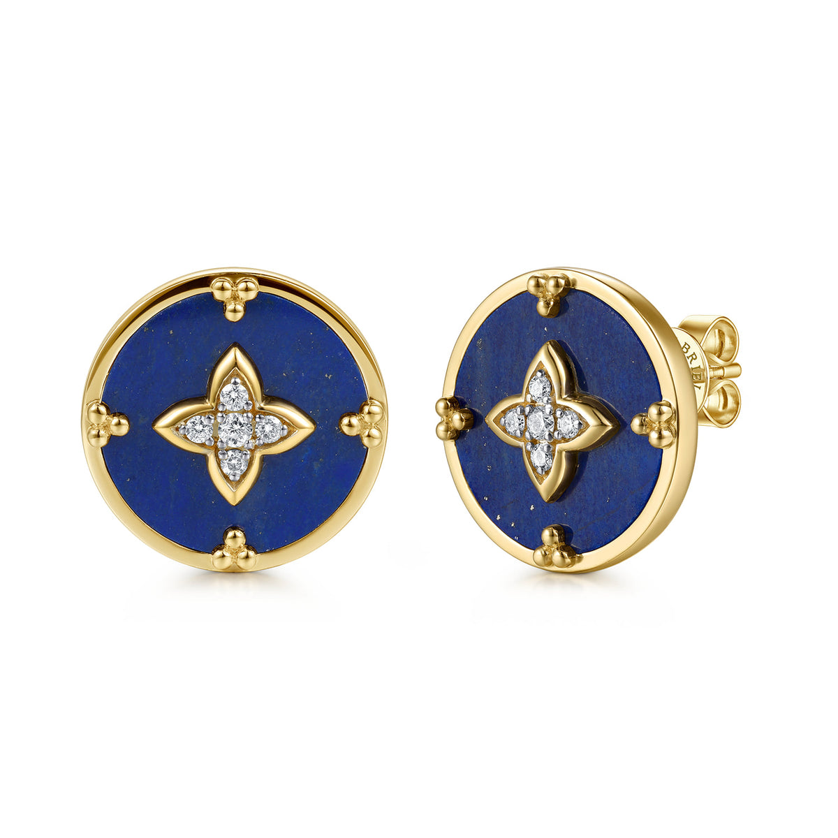 14K Yellow Gold Bujukan Diamond Clover Stud Earrings — Gabriel & Co. EG15703Y45LP