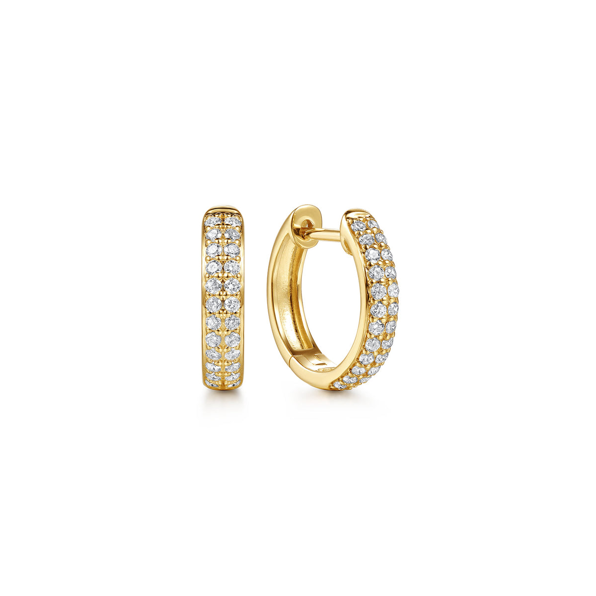 14K Yellow Gold Diamond Pave Huggie Earrings — Gabriel & Co. EG15711Y45JJ