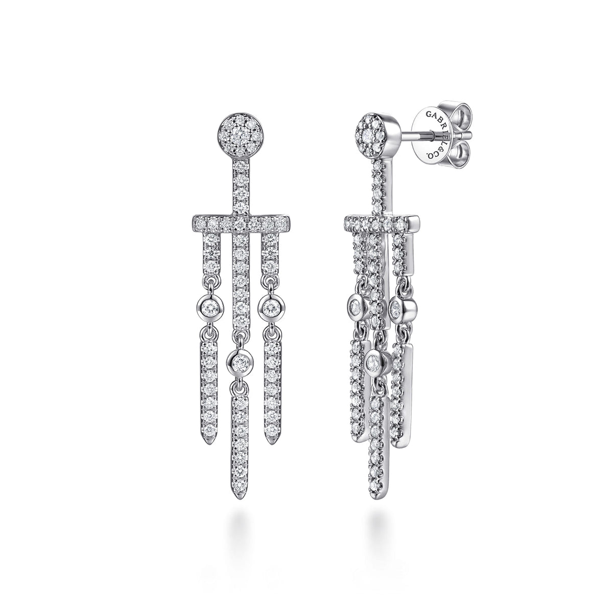 14K White Gold Diamond Drop Chandelier Earrings — Gabriel & Co. EG15720W45JJ