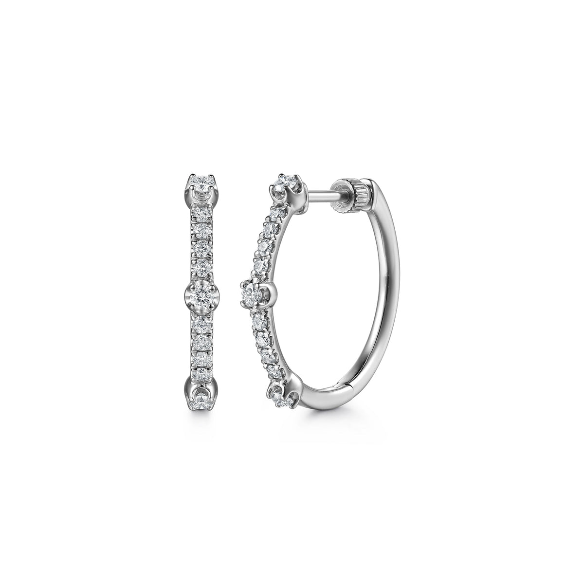 14K White Gold Diamond Classic Hoop Earrings — Gabriel & Co. EG15731W45JJ