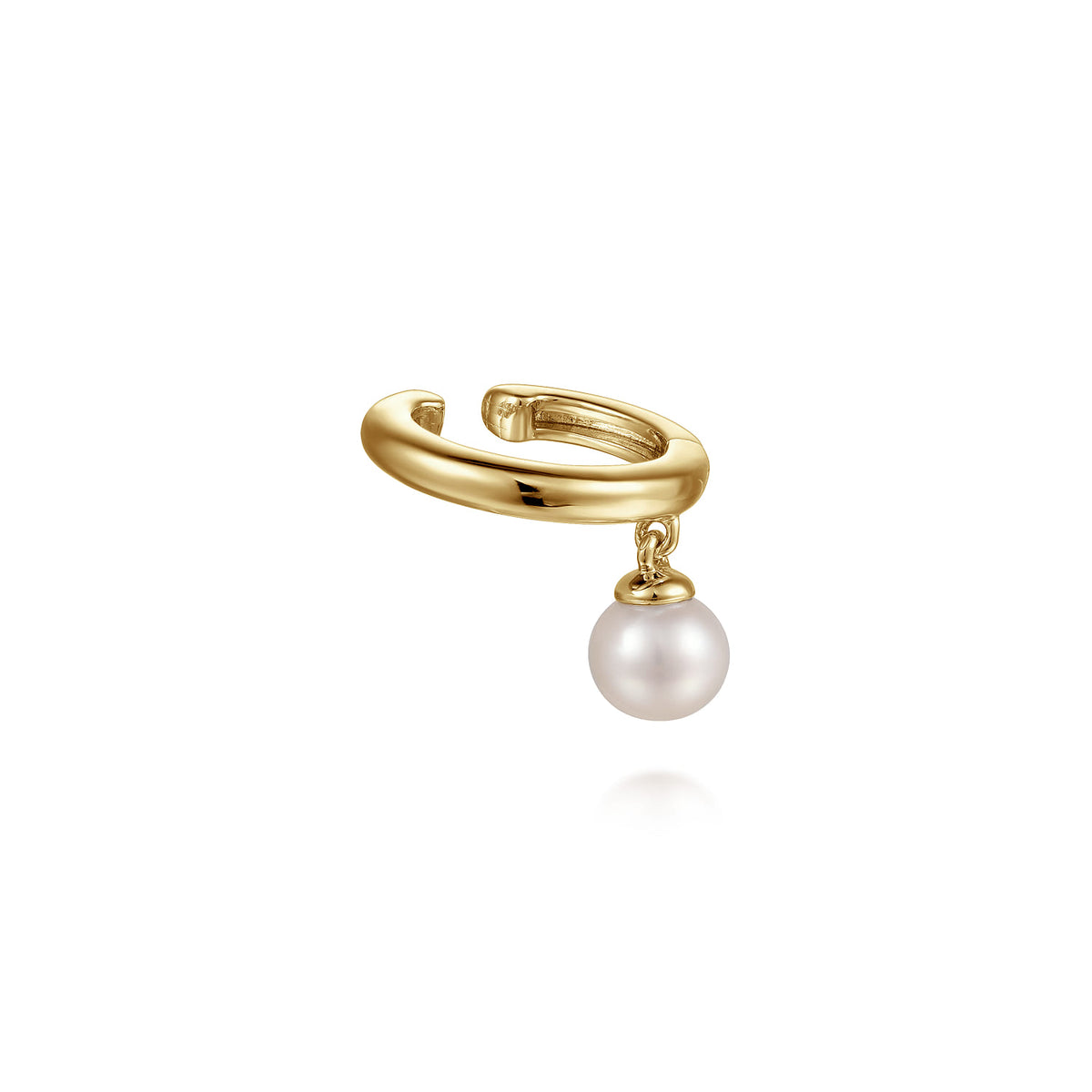 14K Yellow Gold Ear Cuff with 5mm Hanging Pearl — Gabriel & Co. EGS14869Y4JPL