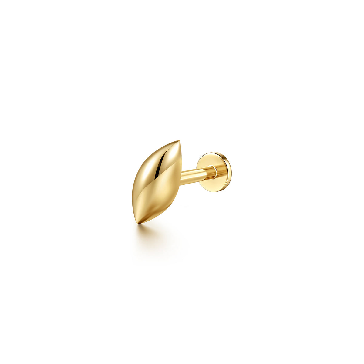 14K Yellow Gold Leaf Single Flatback Stud Earring — Gabriel & Co. EGS15790Y4JJJ