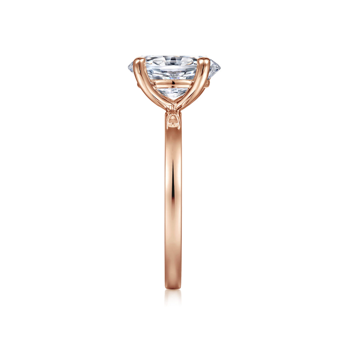 14K Rose Gold Oval Diamond Engagement Ring — Gabriel & Co. ER14982O8K4JJJ; center stone shown for illustration, not included