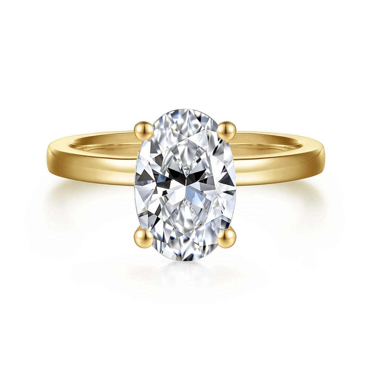 14K Yellow Gold Oval Diamond Engagement Ring — Gabriel & Co. ER14982O8Y4JJJ; center stone shown for illustration, not included