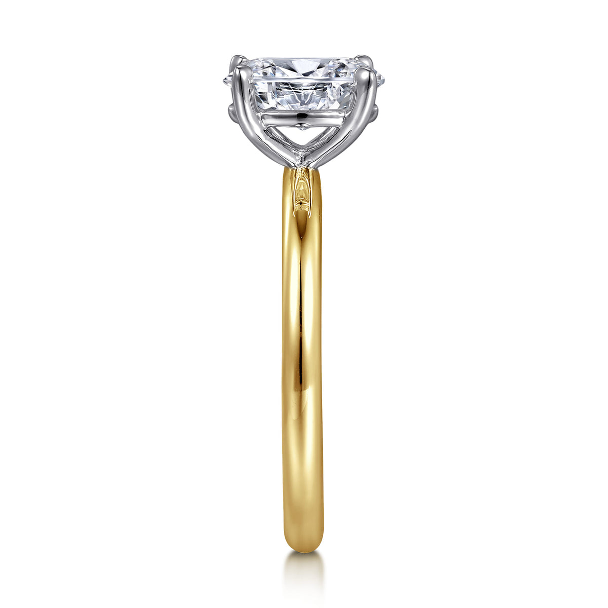 14K White&Yellow Gold Oval Solitaire Engagement Ring — Gabriel & Co. ER15619O4M4JJJ; center stone shown for illustration, not included