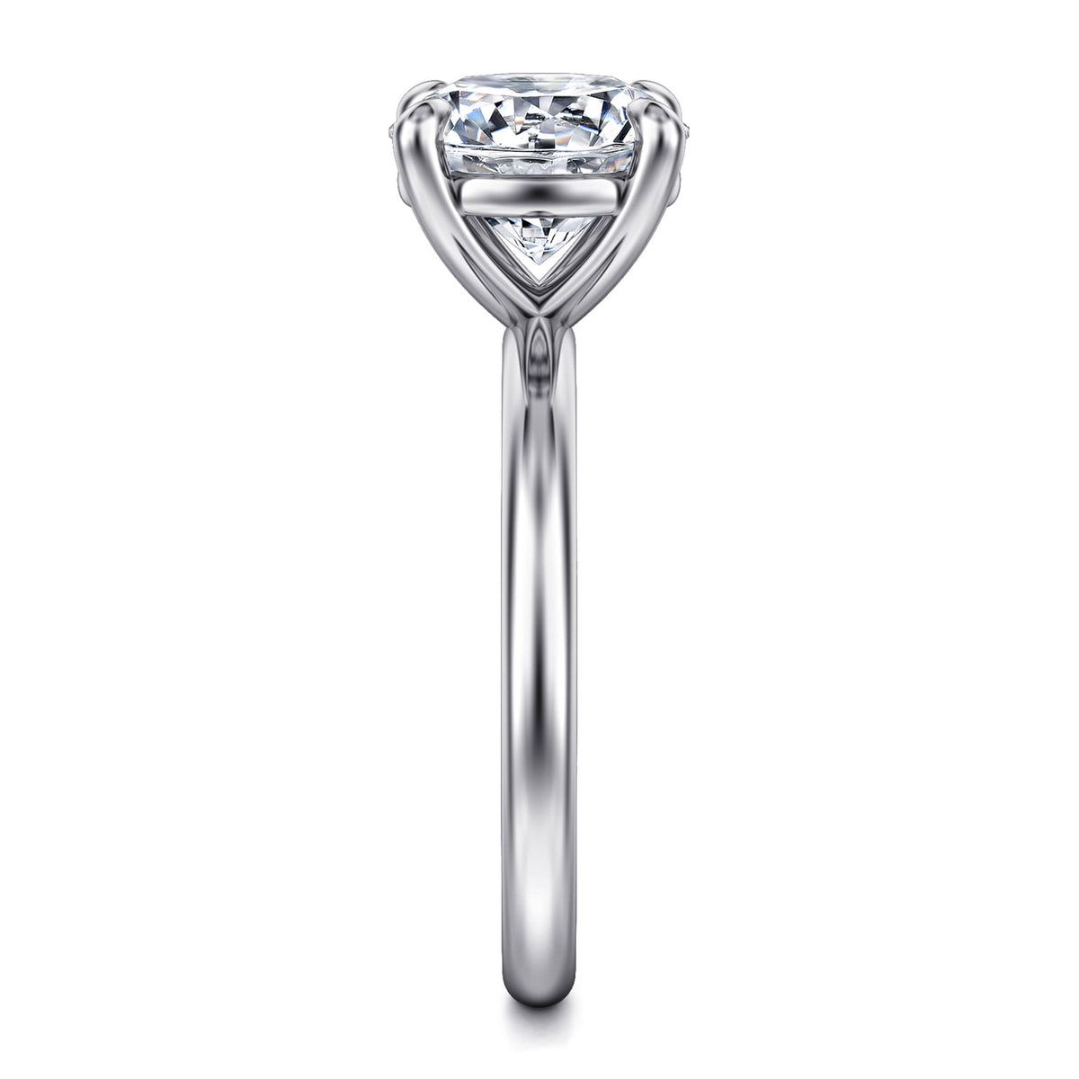 14K White Gold Round Solitaire Engagement Ring — Gabriel & Co. ER15619R12W4JJJ; center stone shown for illustration, not included