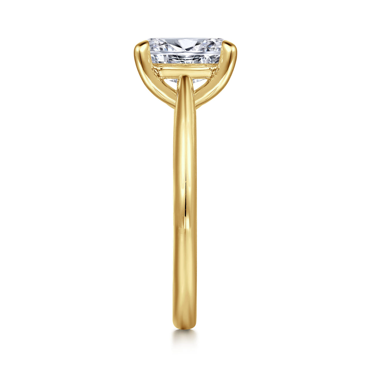 14K Yellow Gold Oval Solitaire Diamond Engagement Ring — Gabriel & Co. ER16132O8Y4JJJ; center stone shown for illustration, not included