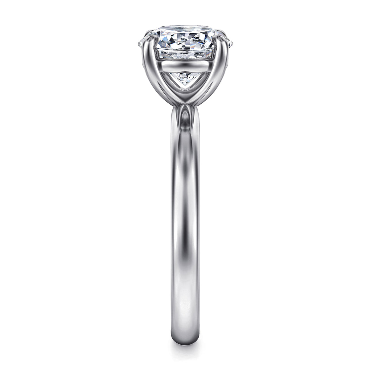 14K White Gold Round Solitaire Diamond Engagement Ring — Gabriel & Co. ER16571R8W4JJJ; center stone shown for illustration, not included