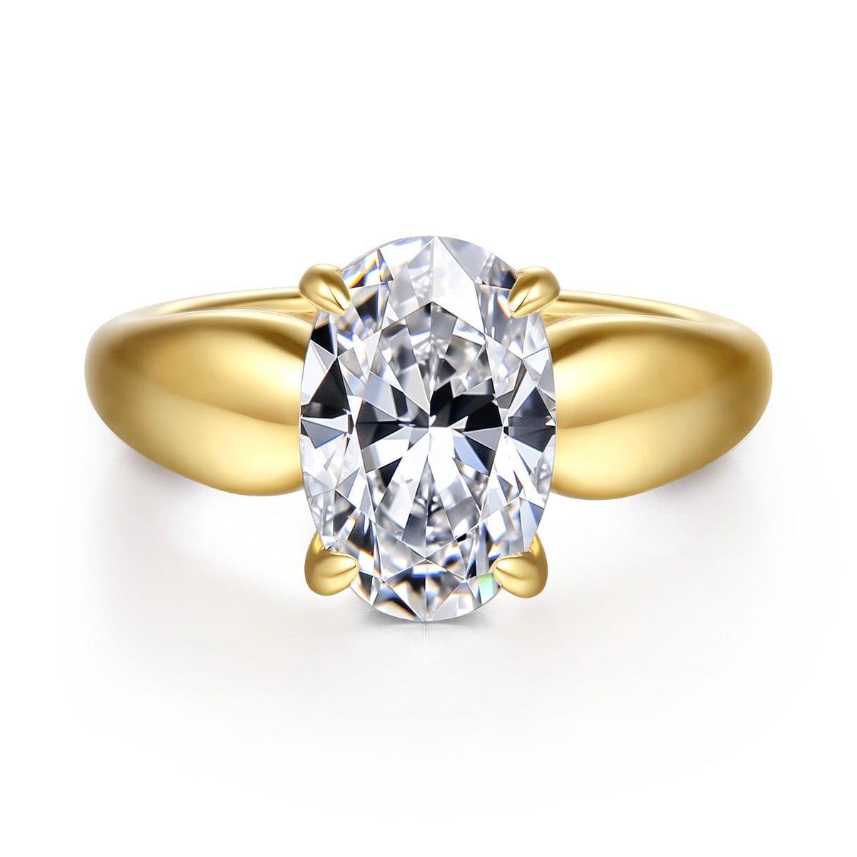 14K Yellow Gold Oval Diamond Engagement Ring — Gabriel & Co. ER16709O12Y44JJ; center stone shown for illustration, not included