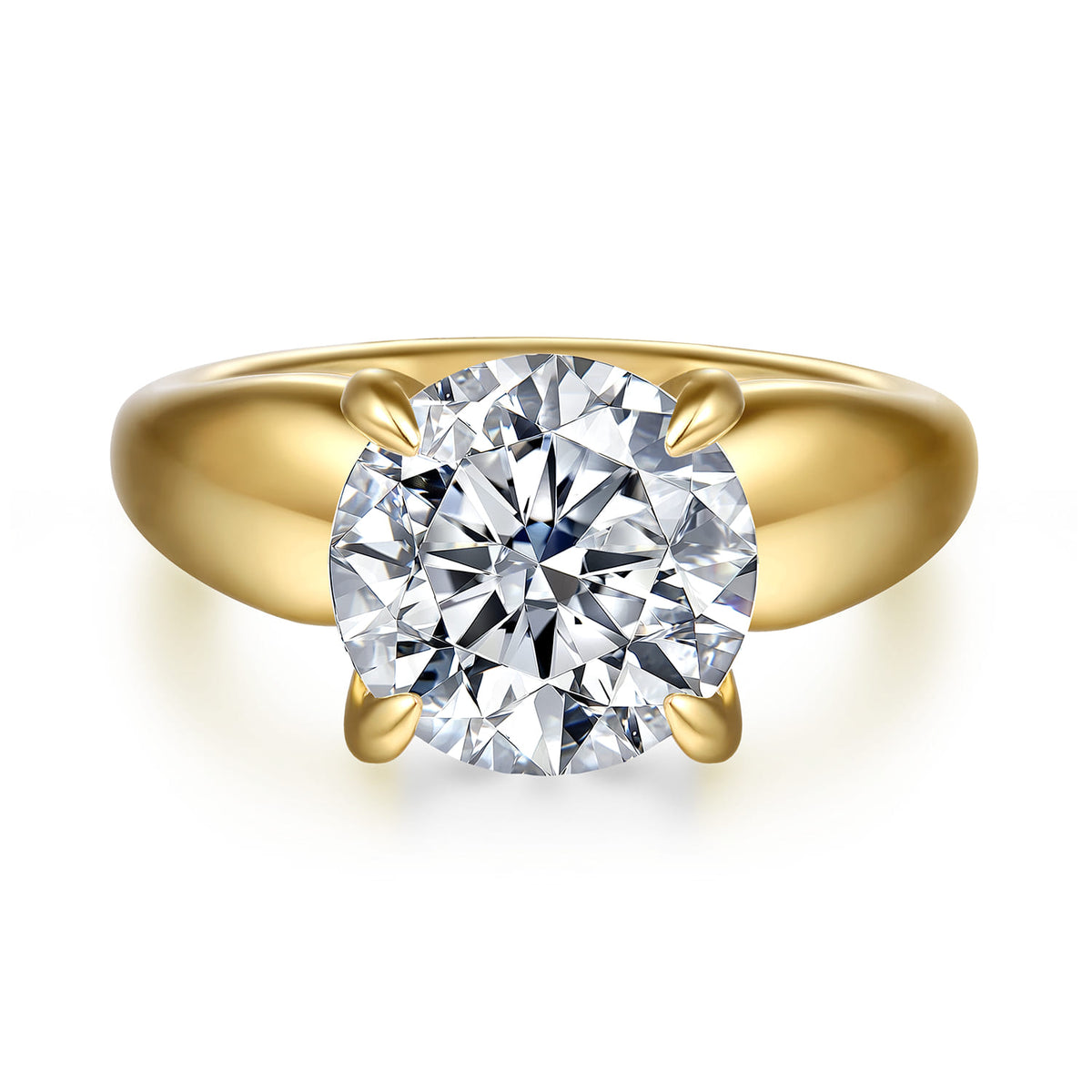 14K Yellow Gold Round Diamond Engagement Ring — Gabriel & Co. ER16709R16Y44JJ; center stone shown for illustration, not included