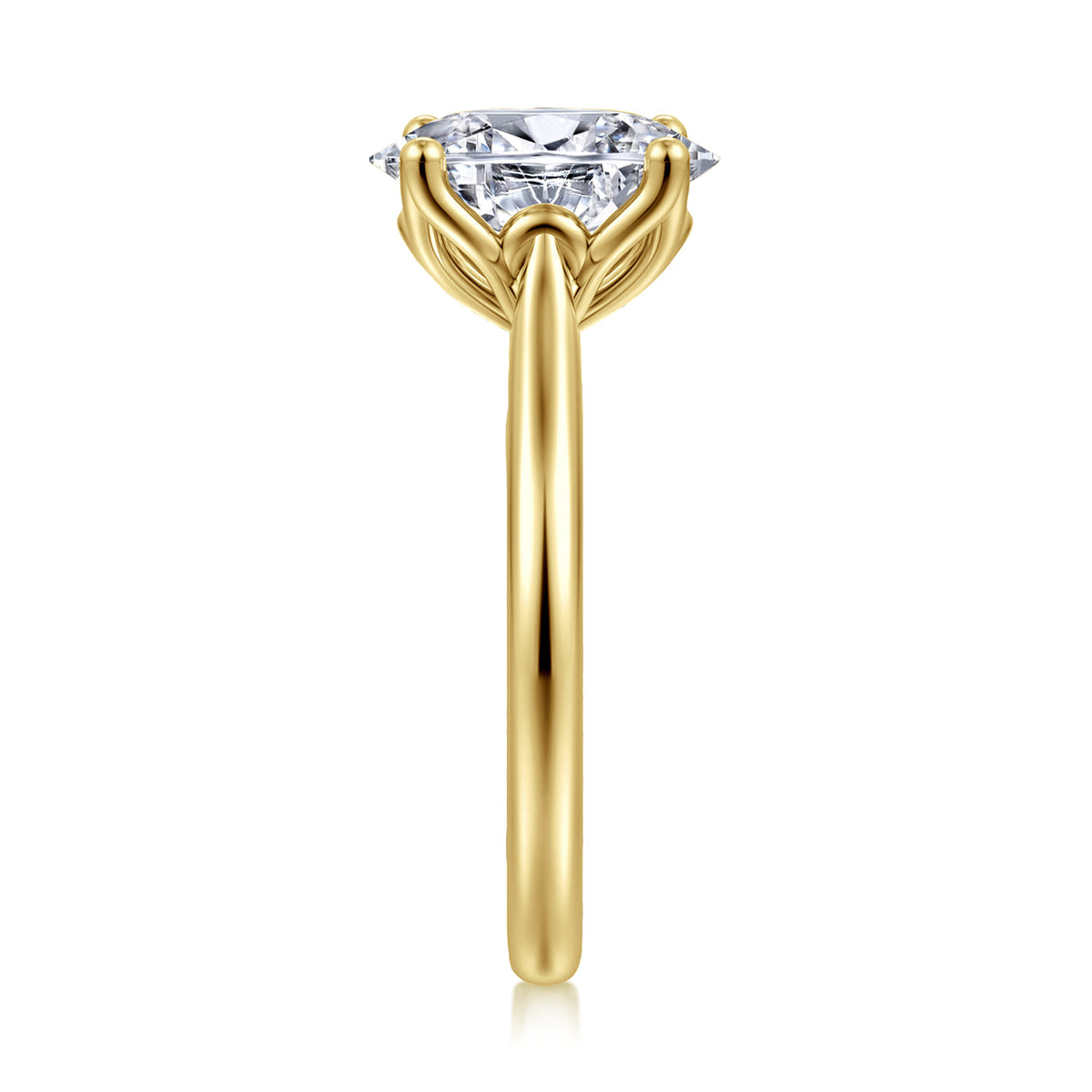 14K Yellow Gold Oval Lotus Diamond Engagement Ring — Gabriel & Co. ER16712O8Y4JJJ; center stone shown for illustration, not included