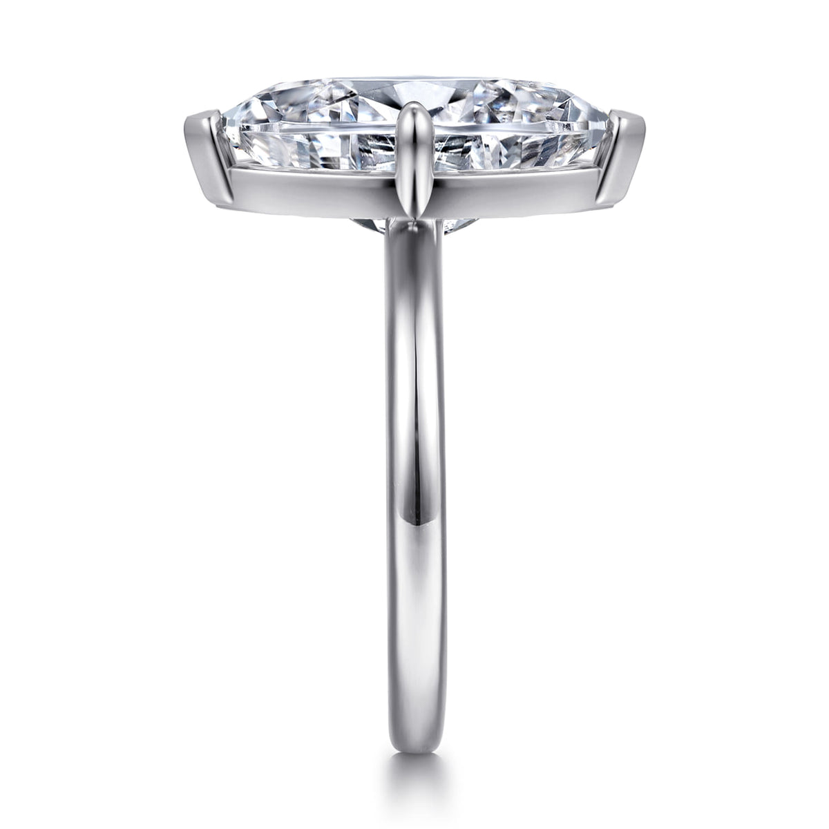 14K White Gold Marquise Shape Solitaire Diamond Engagement Ring — Gabriel & Co. ER16858M16W4JJJ; center stone shown for illustration, not included