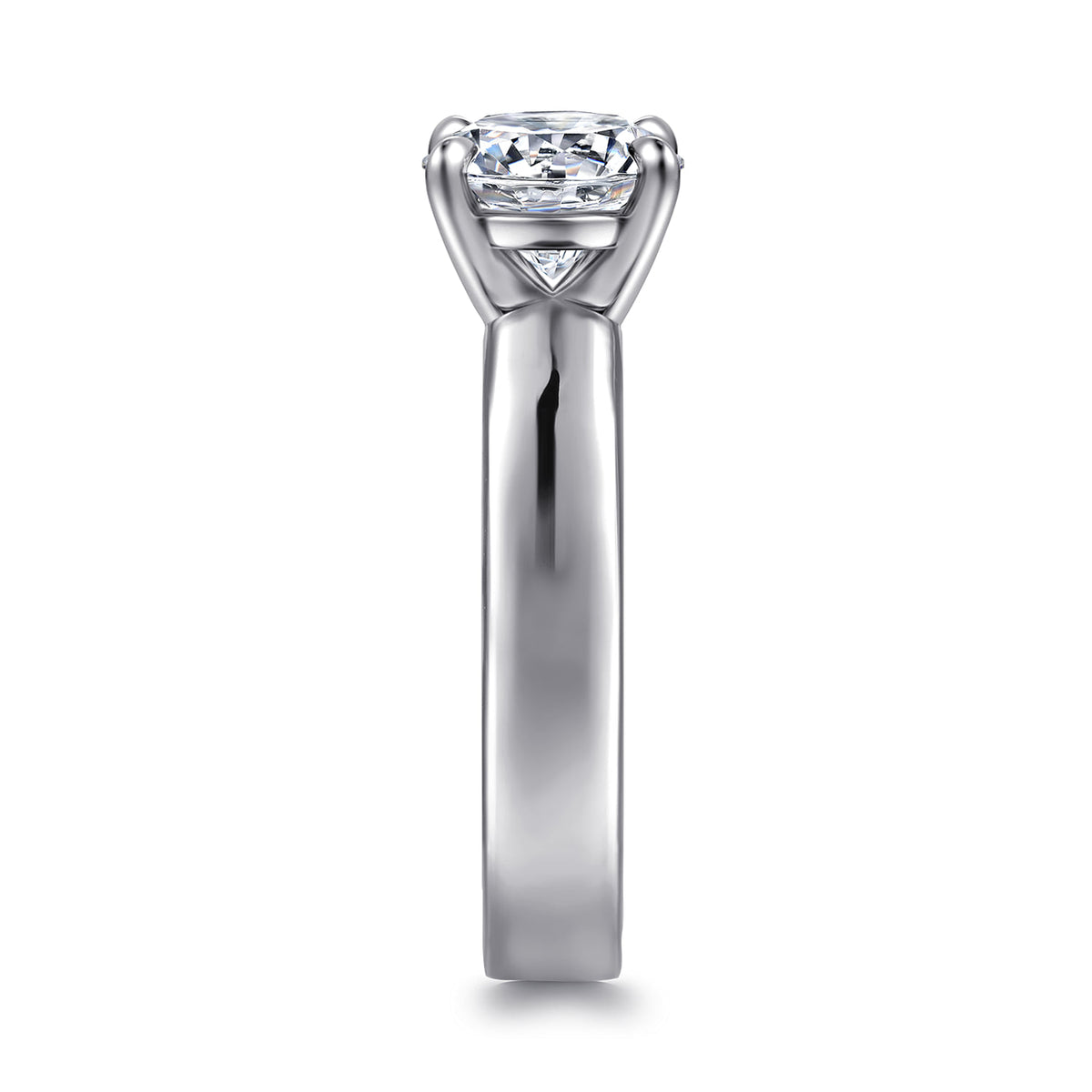 14K White Gold Round Solitaire Diamond Engagement Ring — Gabriel & Co. ER16859R8W4JJJ; center stone shown for illustration, not included