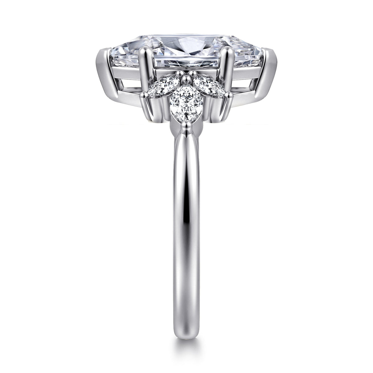 14K White Gold Marquise Shape Diamond Engagement Ring — Gabriel & Co. ER16996M8W43JJ; center stone shown for illustration, not included