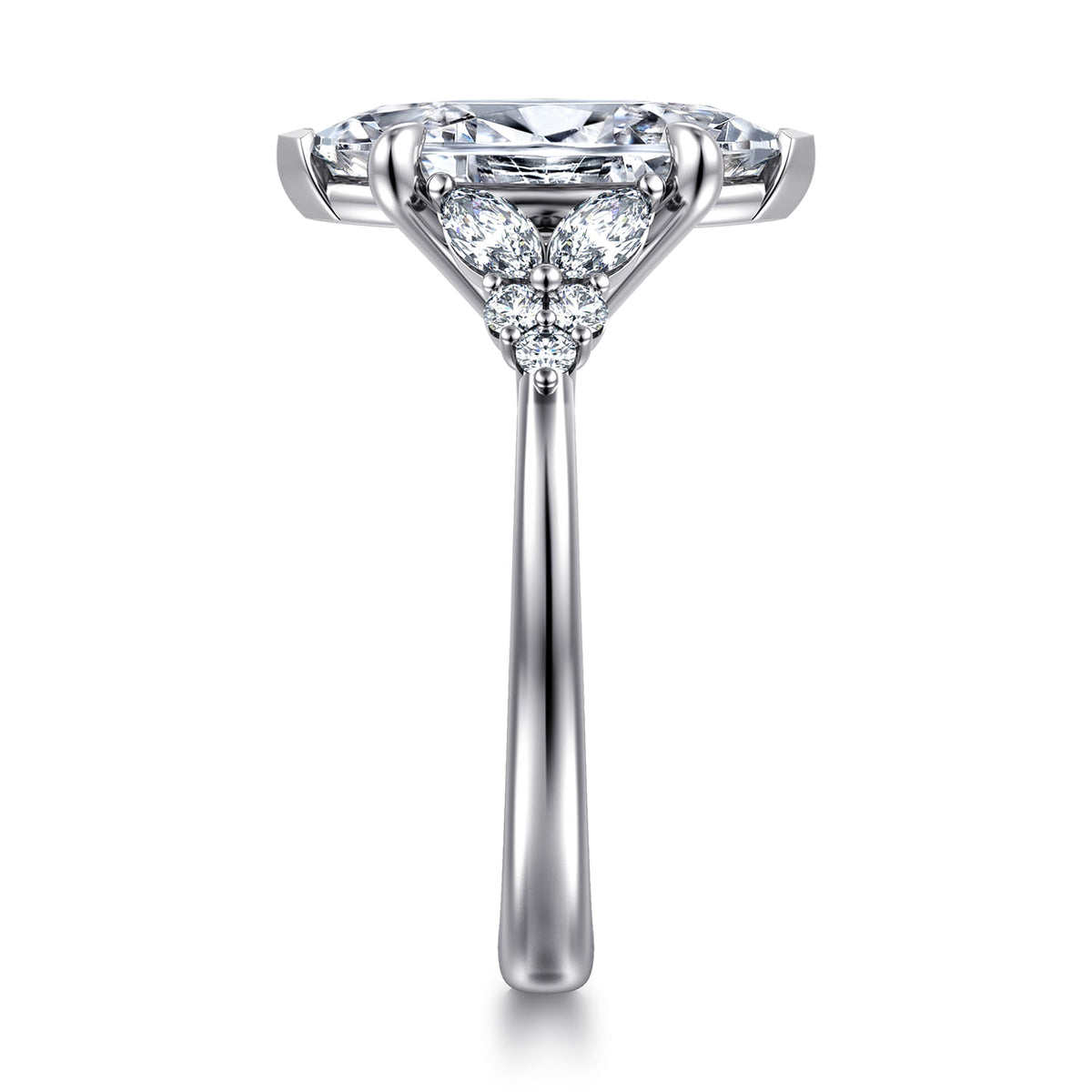14K White Gold Marquise Shape Diamond Engagement Ring — Gabriel & Co. ER17032M12W44JJ; center stone shown for illustration, not included