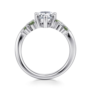 14K White Gold Bypass Pear Shape Green Sapphire and Diamond Engagement Ring — Gabriel & Co. ER17106P8W44GS; center stone shown for illustration, not included