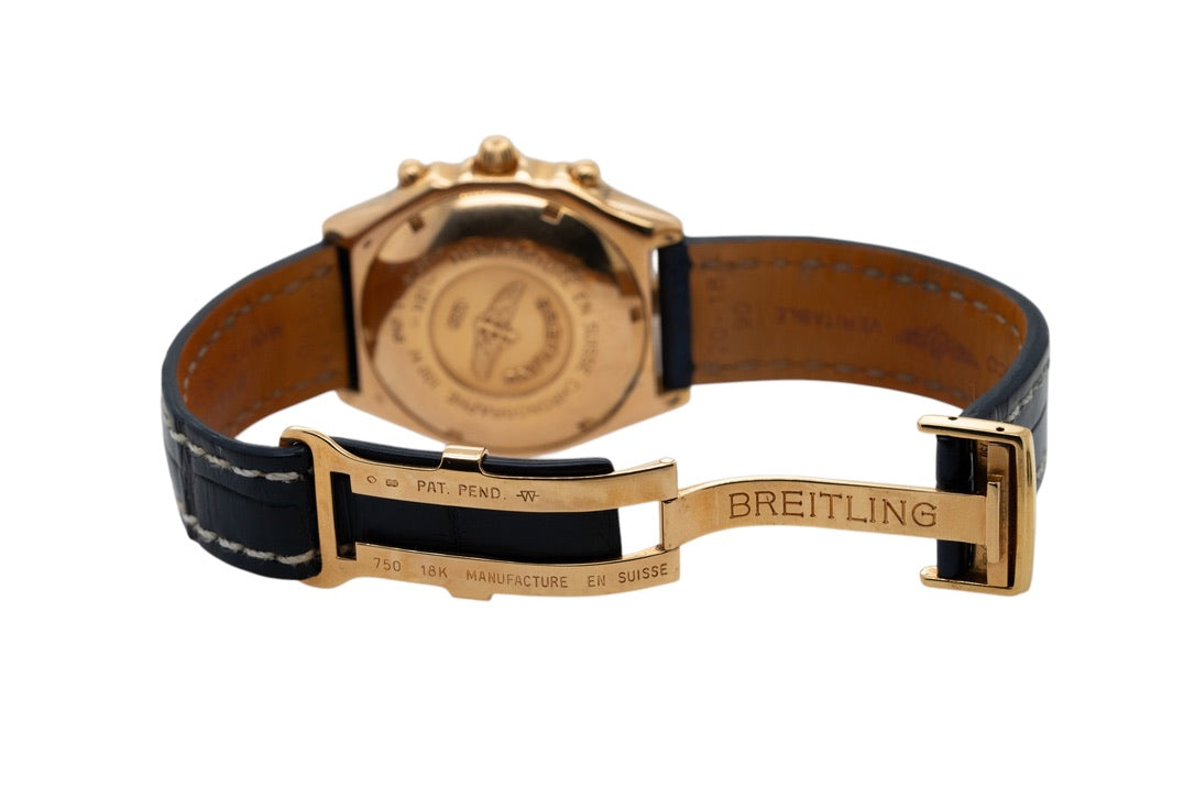 Breitling Chronomat 18k Yellow Gold Mother of Pearl Dial and Diamond Bezel Watch