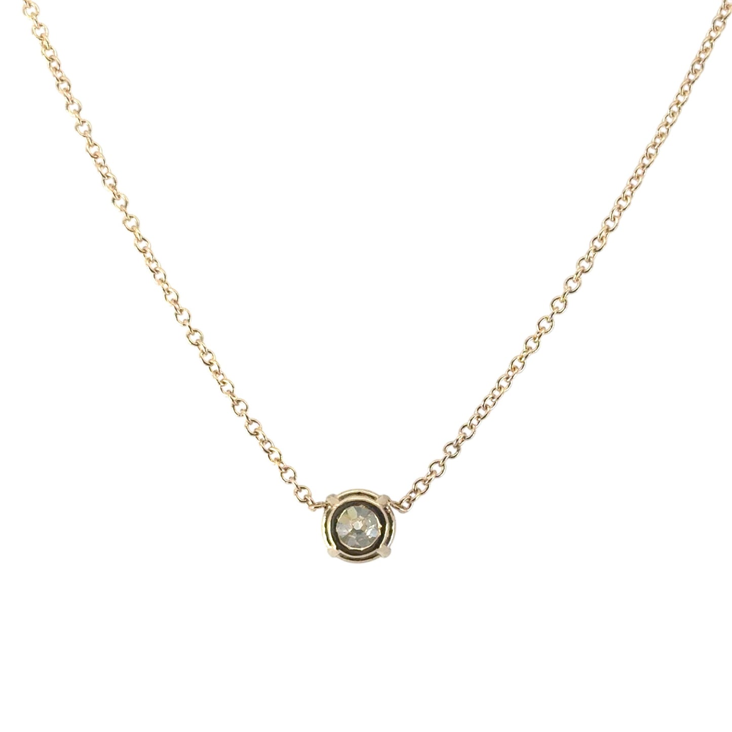 GIA Certified 1.20cw Round Brilliant Diamond on a 14k Yellow Gold Necklace