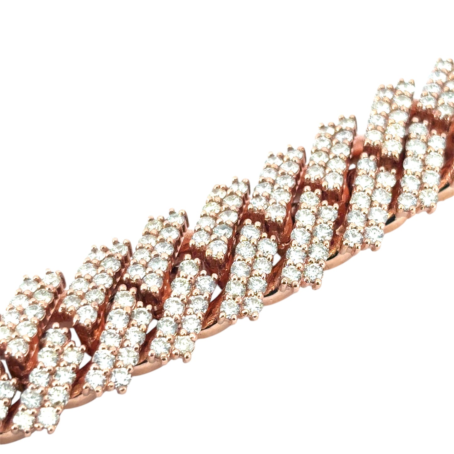 10k Rose Gold 49.8ctw Diamond Pave Cuban Chain Necklace